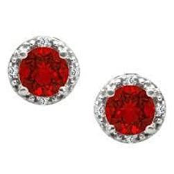 Boucles d'oreilles diamant rubis rouge coupe ronde 4.50 carats bijoux femme - HarryChadEnt.FR