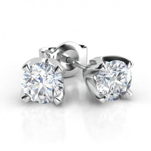 Boucles d'oreilles diamant taille brillant 2 carats bijoux - HarryChadEnt.FR