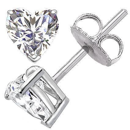 Boucles d'oreilles diamant taille coeur serti griffes 2 carats - HarryChadEnt.FR