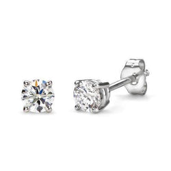 Boucles d'oreilles diamants Coupe Ronde 1.80 carats Boucles d'oreilles en or blanc Femme Bijoux