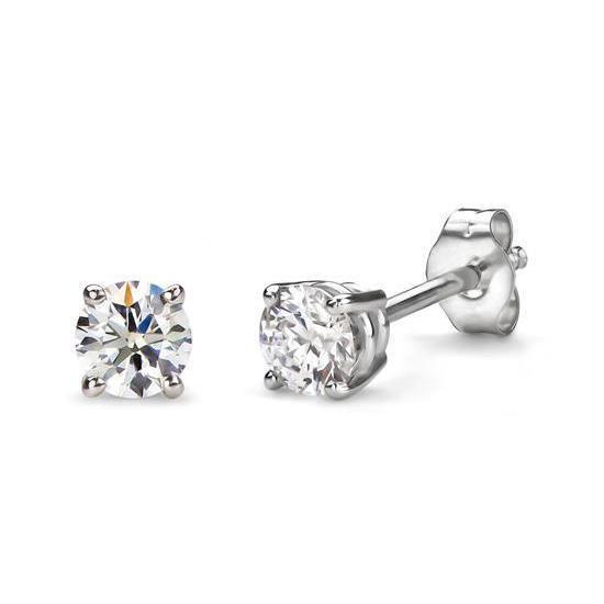 Boucles d'oreilles diamants taille ronde 1.80 carats Boucles d'oreilles en or blanc Femme Bijoux - HarryChadEnt.FR