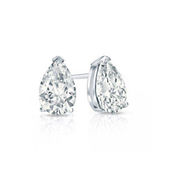 Boucles d'oreilles diamants étincelants taille poire 2.50 carats or blanc 14K