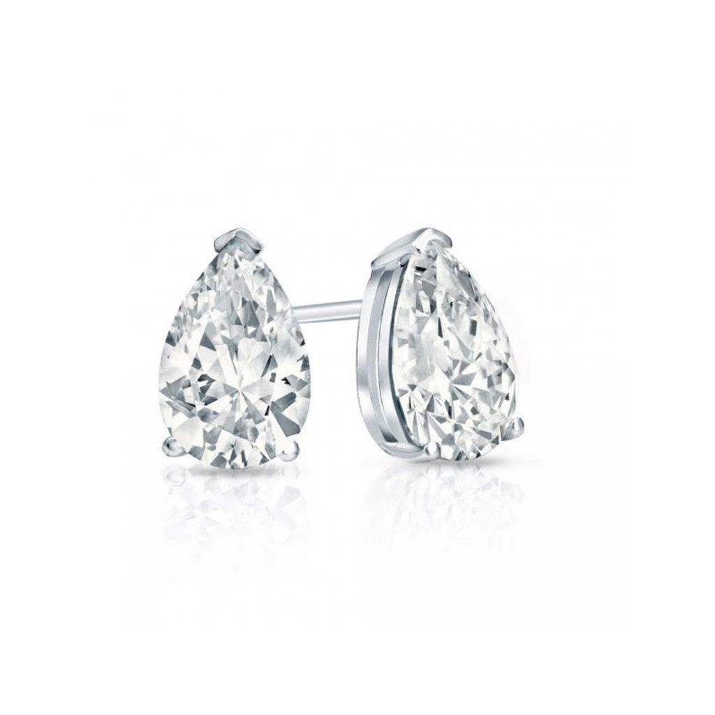Boucles d'oreilles diamants étincelants taille poire 2.50 carats or blanc 14K - HarryChadEnt.FR