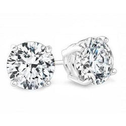 Boucles d'oreilles diamants ronds étincelants de 4.50 carats en or 14 carats