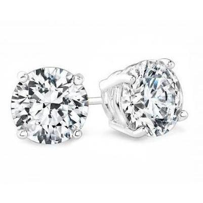 Boucles d'oreilles diamants ronds étincelants de 4.50 carats en or 14 carats - HarryChadEnt.FR