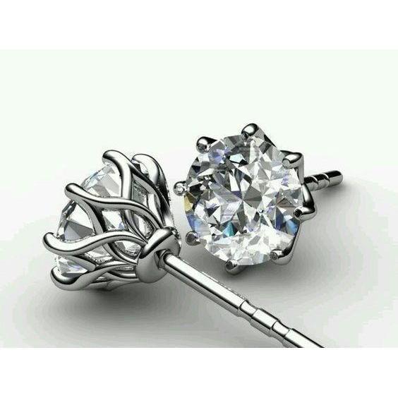 Boucles d'oreilles en diamant 2 ct en or blanc massif - HarryChadEnt.FR