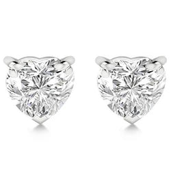 Boucles d'oreilles en forme de coeur avec diamants 2 carats pour femmes en or blanc massif 14K