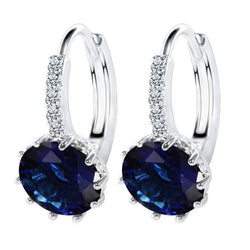 Boucles d'oreilles en or 3.20 ct en saphir de Ceylan et diamants