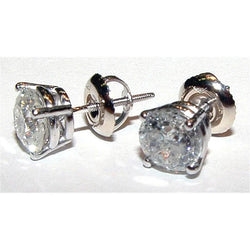 Boucles d'oreilles en or avec diamants ronds de 2.02 cts