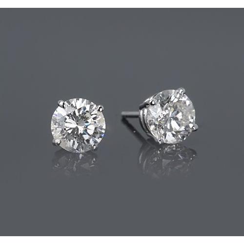 Boucles d'oreilles en or blanc 14K 1.50 carats en forme de panier sertie de diamants ronds - HarryChadEnt.FR