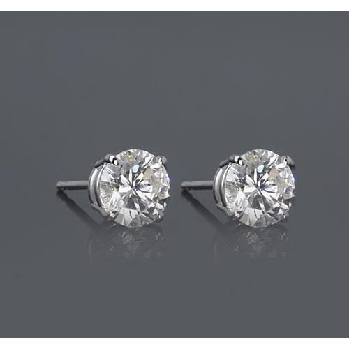 Boucles d'oreilles en or blanc 14K 1.50 carats en forme de panier sertie de diamants ronds - HarryChadEnt.FR