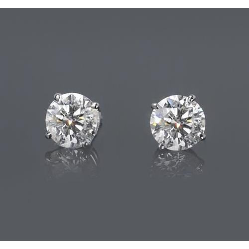 Boucles d'oreilles en or blanc 14K 1.50 carats en forme de panier sertie de diamants ronds - HarryChadEnt.FR