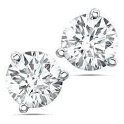 Boucles d'oreilles en or blanc avec diamants ronds de 2.20 cts pour femmes