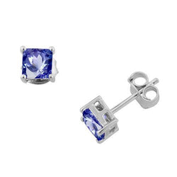 Boucles d'oreilles en saphir sri-lankais princesse 8 carats bijoux pour femmes