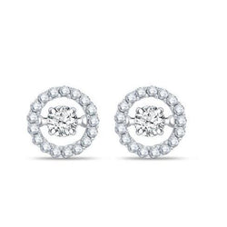 Boucles d'oreilles halo de diamants étincelants de taille brillante de 2.34 ct