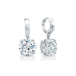 Boucles d'oreilles pendantes en or blanc 14K pour femmes et diamants 3,00 carats F Vs1