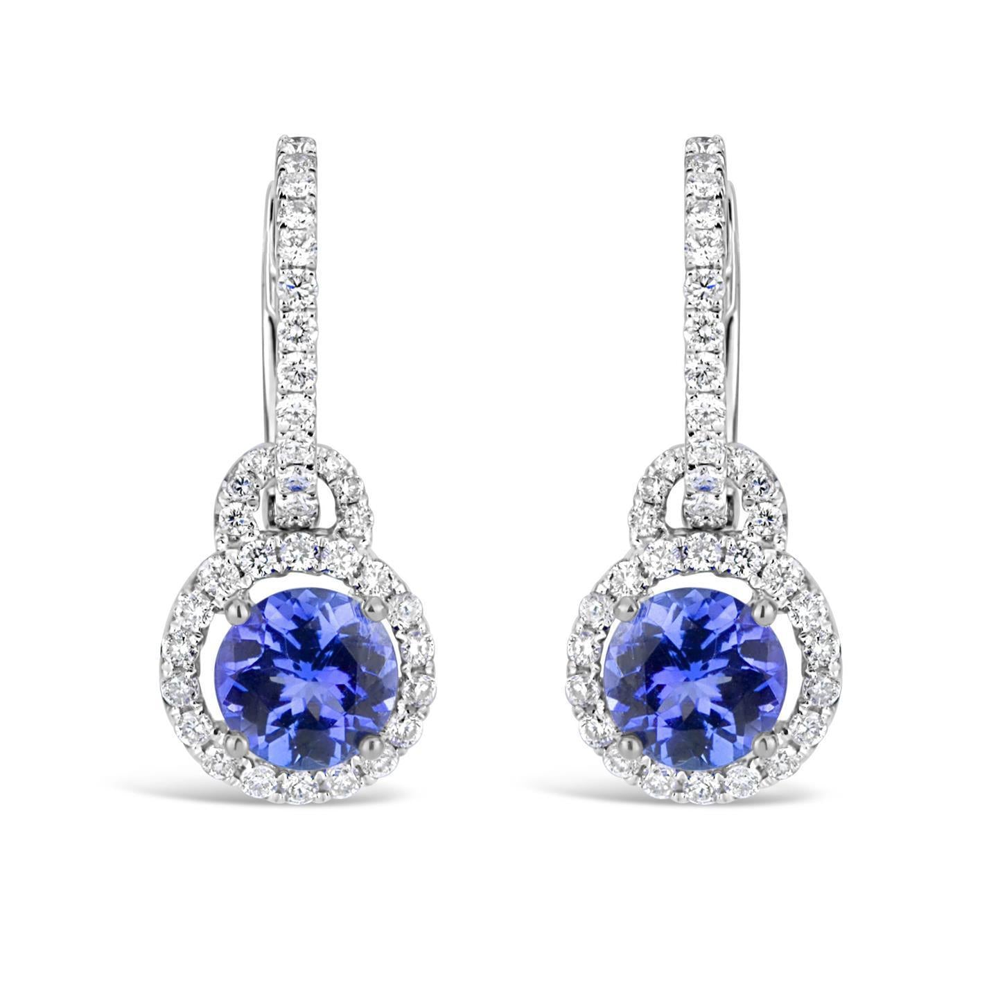 Boucles d'oreilles pendantes pour dames 5.50 Carats Tanzanite avec diamants Nouveau - HarryChadEnt.FR