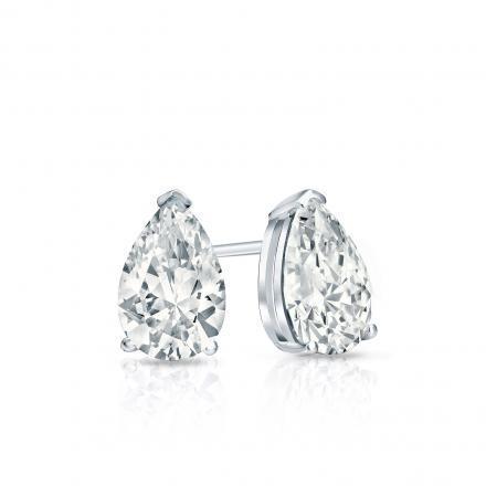 Boucles d'oreilles pour femmes avec diamant taille poire 1 carat en or blanc 14 carats - HarryChadEnt.FR