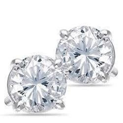 Boucles d'oreilles pour femmes avec diamants ronds de 3.20 carats en or blanc 14K