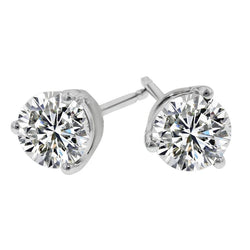 Boucles d'oreilles pour femmes en diamants ronds 2 carats. bijoux en or. étincelants