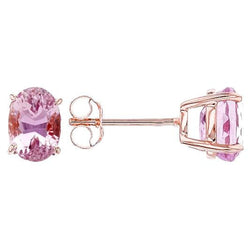 Boucles d'oreilles pour femmes en or rose 14K 12 Ct Kunzite Bijoux