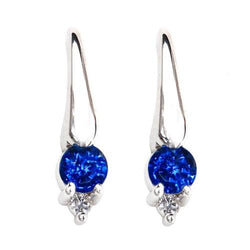 Boucles d'oreilles pour femmes en saphir et diamants de Ceylan de 2.40 carats