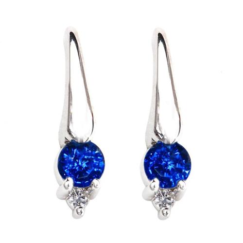 Boucles d'oreilles pour femmes en saphir et diamants de Ceylan de 2.40 carats - HarryChadEnt.FR