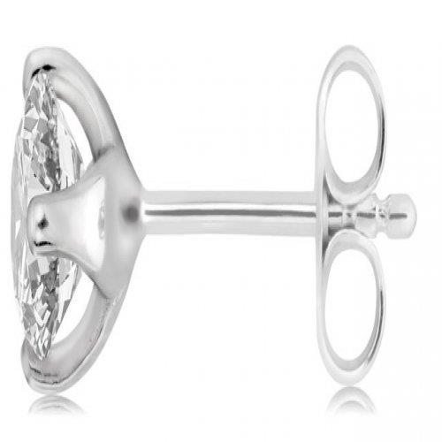 Boucles d'oreilles pour hommes avec diamants ronds simples 2 carats en or blanc massif - HarryChadEnt.FR