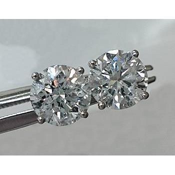 Boucles d'oreilles rondes en diamant de 2.2 ct en or blanc 14 carats - HarryChadEnt.FR