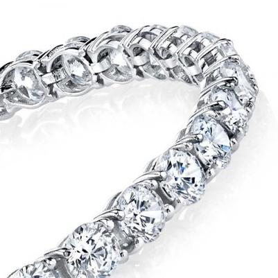 Bracelet en diamant rond 10 carats serti de griffes en or blanc 14 carats - HarryChadEnt.FR