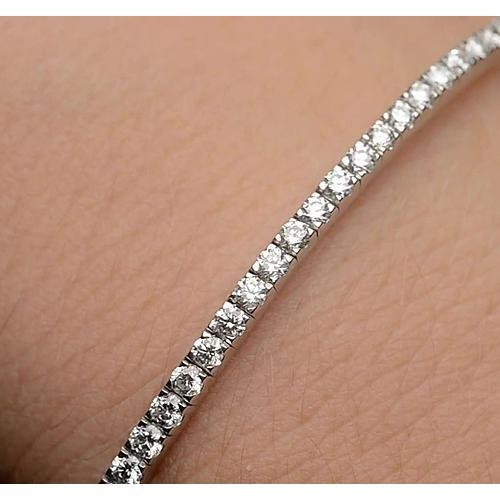 Bracelet en diamant 5 carats serti de griffes en or blanc 14 carats - HarryChadEnt.FR