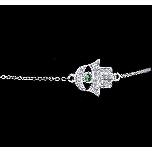 Bracelet Diamant Cabochon Colombien Vert Emeraude 1.75 Carats - HarryChadEnt.FR