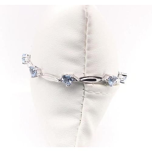 Bracelet Diamant Forme Coeur Aigue Marine 9.54 Carats Bijoux - HarryChadEnt.FR