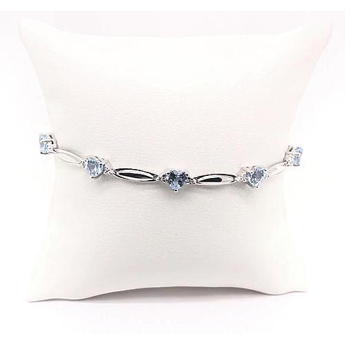 Bracelet Diamant Forme Coeur Aigue Marine 9.54 Carats Bijoux - HarryChadEnt.FR