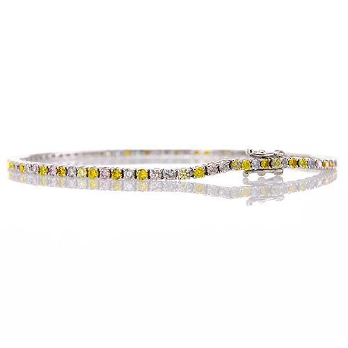 Bracelet Diamant Saphir 5 Carats Or Blanc 14K Bijoux - HarryChadEnt.FR