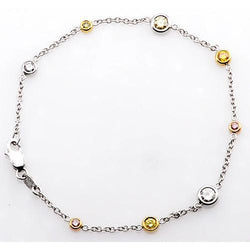 Bracelet Diamant Saphir Rose & Jaune 2.95 Carats Femme Bijoux