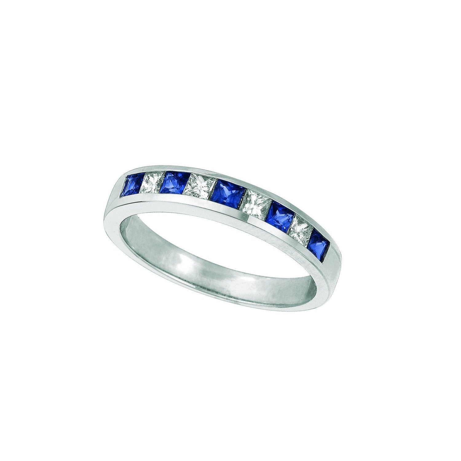 Bracelet Éternité Princesse Saphir & Diamant Or Blanc 1 Carat - HarryChadEnt.FR