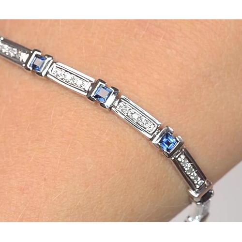 Bracelet Femme Diamant Ceylan Saphir Bleu 6 Carats Bijoux - HarryChadEnt.FR