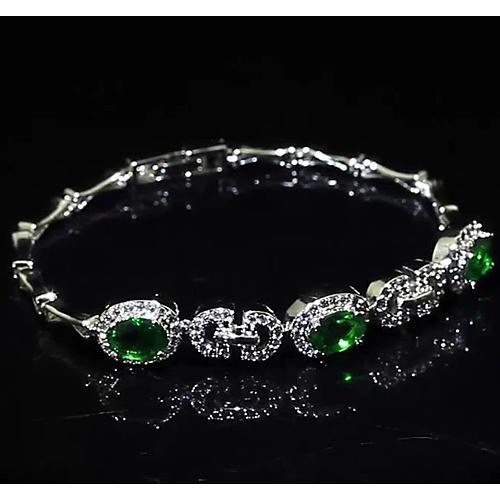 Bracelet Jonc Émeraude Vert Diamant Femme 20 Carats Bijoux Carats - HarryChadEnt.FR