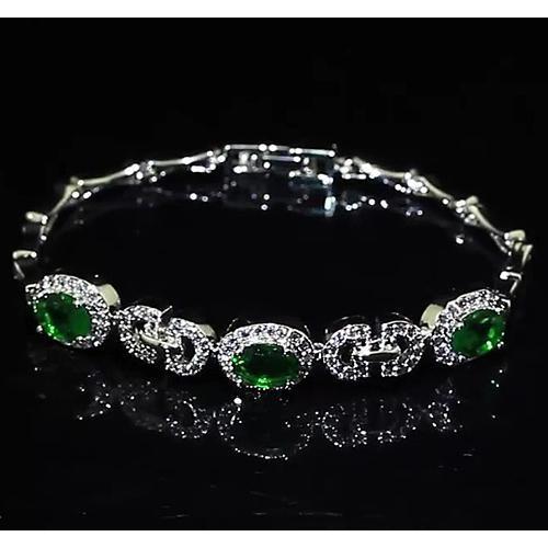 Bracelet Jonc Émeraude Vert Diamant Femme 20 Carats Bijoux Carats - HarryChadEnt.FR