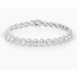 Bracelet Pour Femme à 3,35 Carats De Diamants Brillants 14K D'Or Blanc