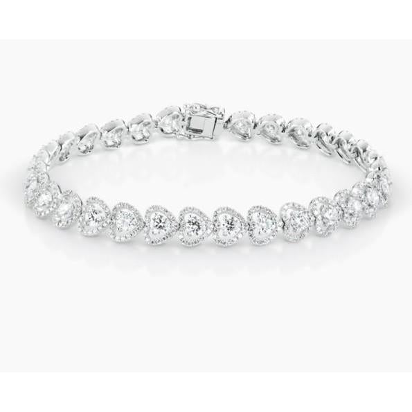 3.35 carats diamants taille brillant bracelet dames or blanc 14 carats - HarryChadEnt.FR