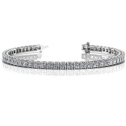 Bracelet Tennis Pour Femme En Or Blanc à 10,40 Cts De Diamants Princesses