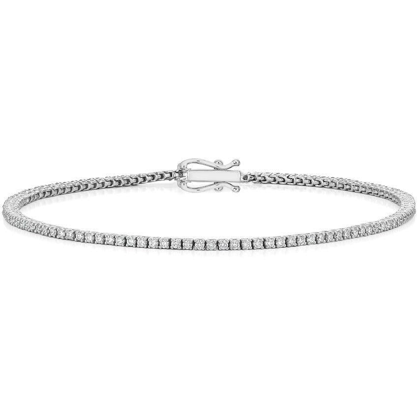Bracelet Tennis Diamant Rond Femme Or Blanc 14K 3 Carats - HarryChadEnt.FR