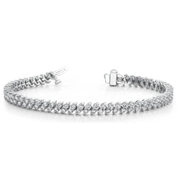 Bracelet Tennis Pour Femme à 6 Carats De Diamants Ronds Bijoux En Or Blanc