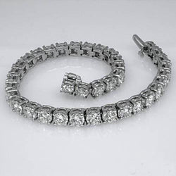 Bracelet Tennis Pour Femme à 9,25 Carats De Diamants Ronds 14K D'Or Blanc