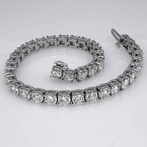 Bracelet Tennis Lady 18.50 Carats Diamant Taille Ronde Or Blanc Fin - HarryChadEnt.FR