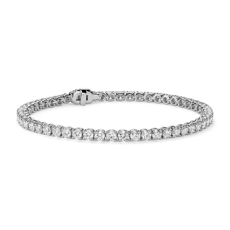 Bracelet tennis femme diamants ronds de 5.72 carats en or blanc 14 carats - HarryChadEnt.FR