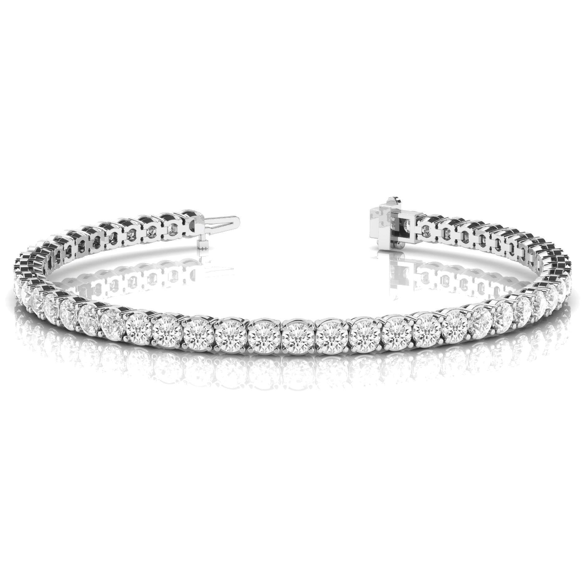 Bracelet Tennis WG 14K 6 Carats Diamants Scintillants Coupe Ronde - HarryChadEnt.FR