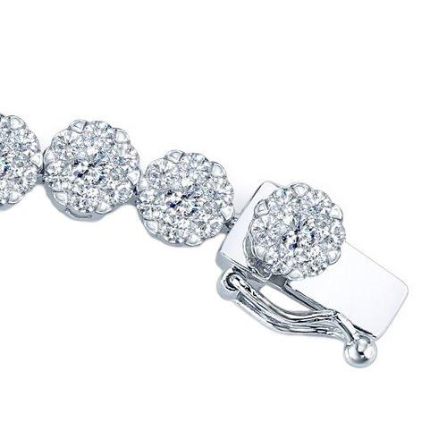 Bracelet Tennis Diamant Rond Blanc 20 Carats Bijoux Or Blanc - HarryChadEnt.FR